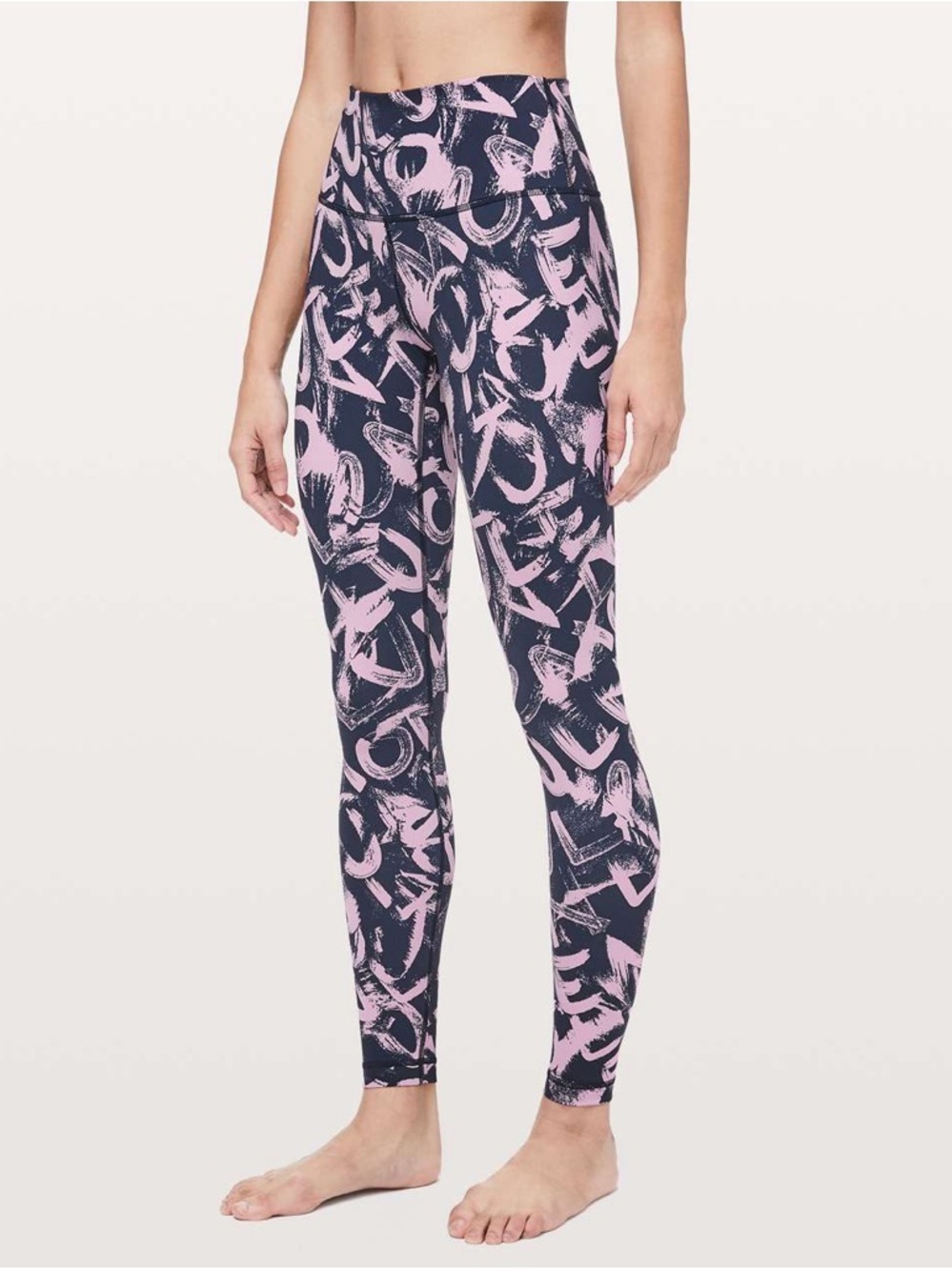 Lululemon Wunder Under High-Rise Tight 28” Graffiti Pop Navy Pink Size 6
